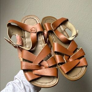 Salt Water Sandals by Hoy Tan Leather Kids Strappy Sandals